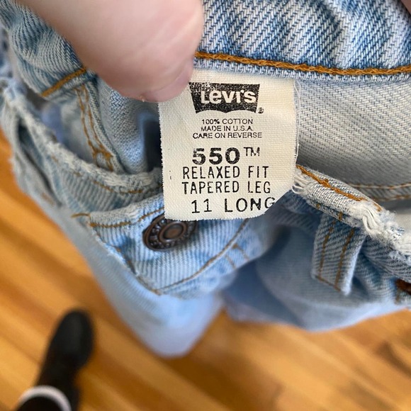 levis 505 vintage stonewash jeans Size 11 Long Juniors Taper Leg - Picture 3 of 11